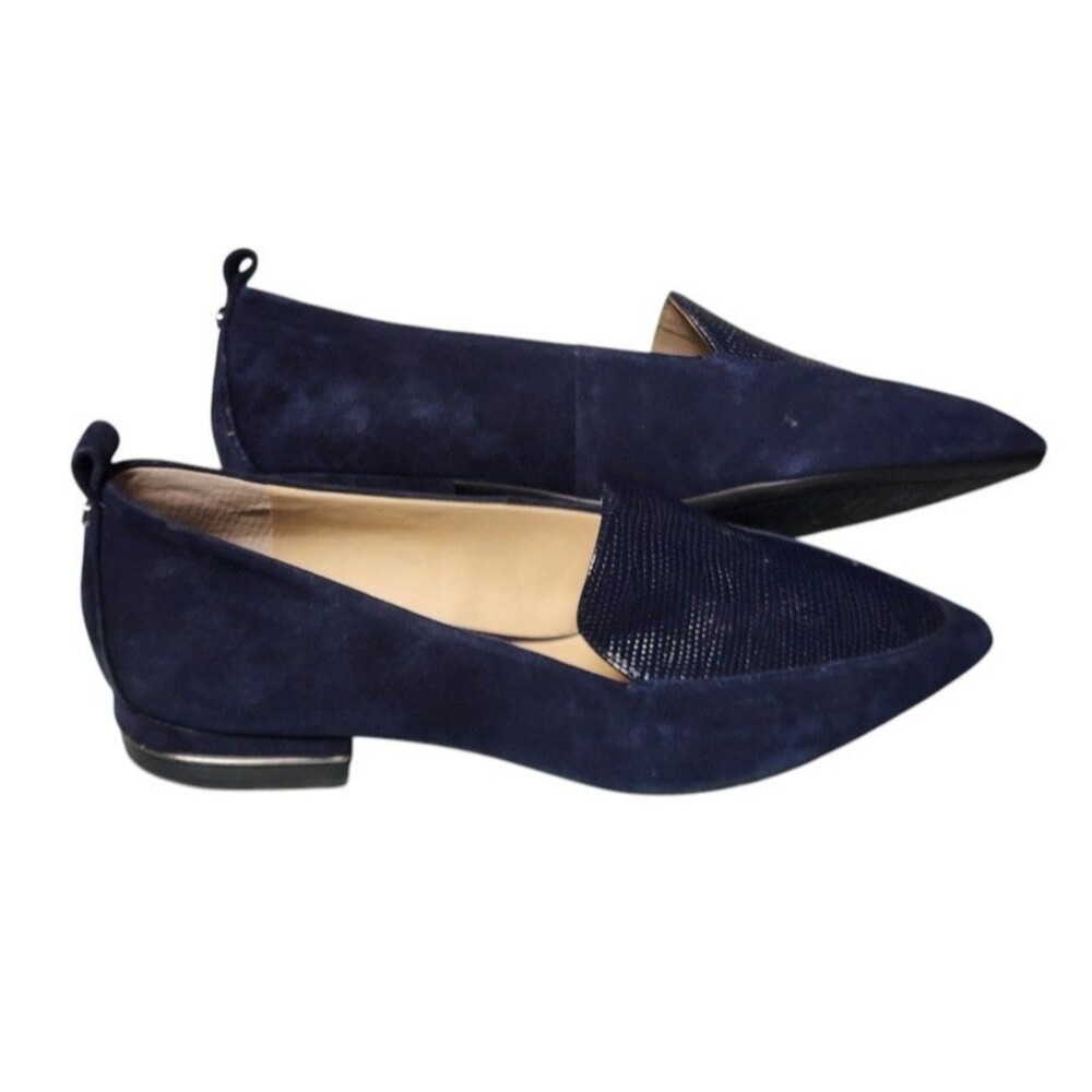 Alex Marie 'Campbell' Pointed Toe Loafer Leather Size 9.5 Navy